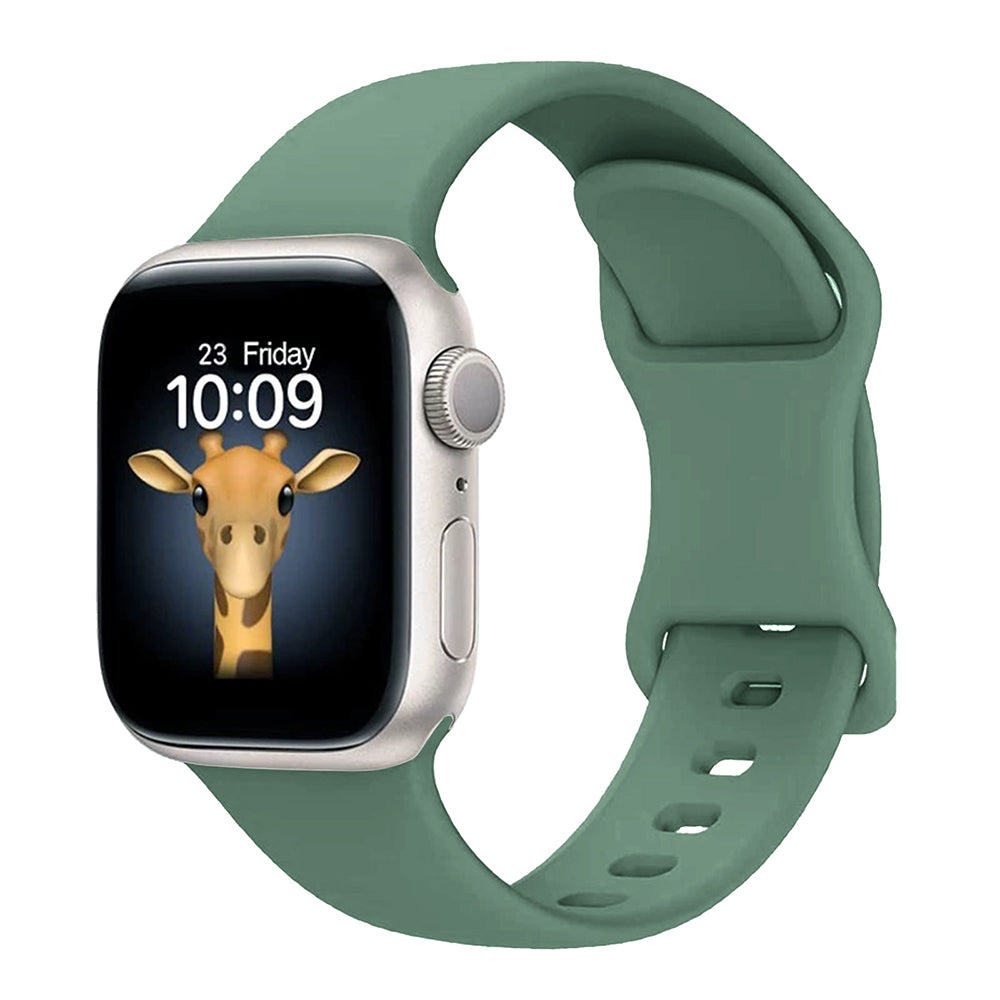 Apple Watch 10 42mm Zore KRD-131 Silikon Kordon Strap Kayış Koyu Yeşil