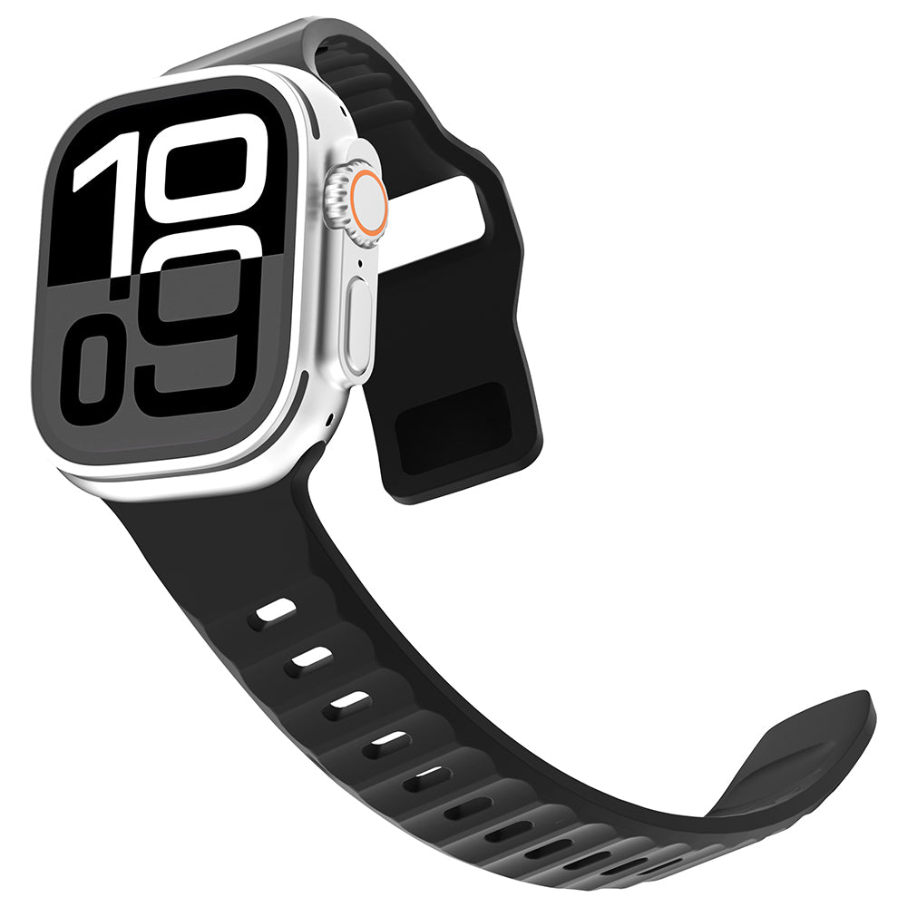 Apple Watch 10 42mm Zore KRD-160 Silikon Kordon Strap Kayış Siyah