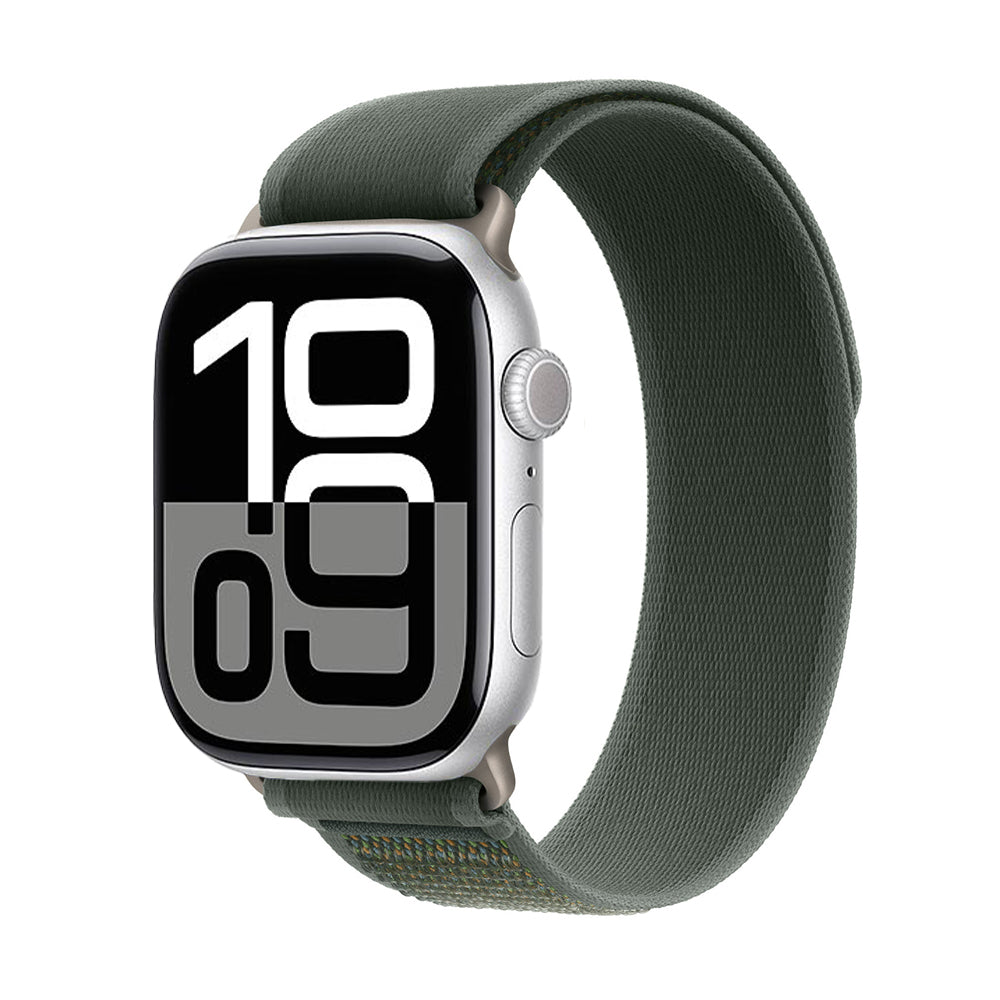 Apple Watch 10 42mm Zore KRD-77 Hasır Kordon Siyah-Gri