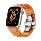 Apple Watch 10 46mm KRD-127 Metal Tokalı Silikon Kordon Beyaz