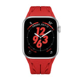 Apple Watch 10 46mm KRD-127 Metal Tokalı Silikon Kordon Beyaz