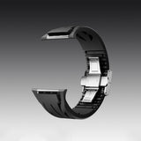 Apple Watch 10 46mm KRD-127 Metal Tokalı Silikon Kordon Beyaz