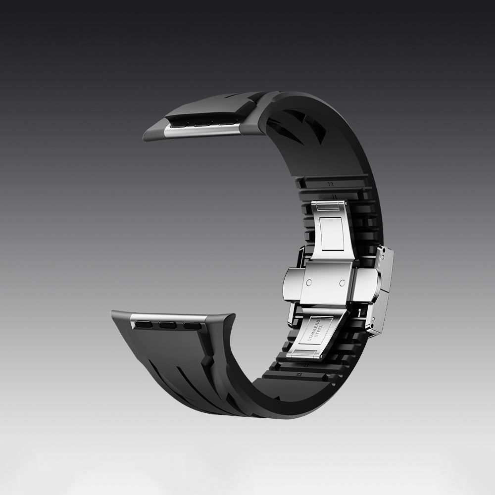 Apple Watch 10 46mm KRD-127 Metal Tokalı Silikon Kordon Beyaz