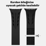 Apple Watch 10 46mm KRD-127 Metal Tokalı Silikon Kordon Beyaz
