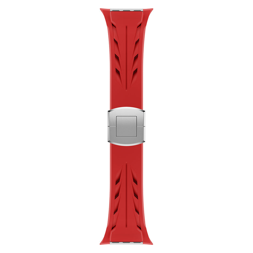 Apple Watch 10 46mm KRD-127 Metal Tokalı Silikon Kordon Beyaz