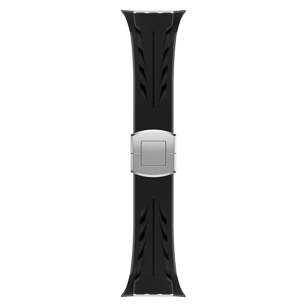 Apple Watch 10 46mm KRD-127 Metal Tokalı Silikon Kordon Beyaz