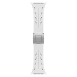 Apple Watch 10 46mm KRD-127 Metal Tokalı Silikon Kordon Beyaz