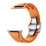 Apple Watch 10 46mm KRD-127 Metal Tokalı Silikon Kordon Beyaz