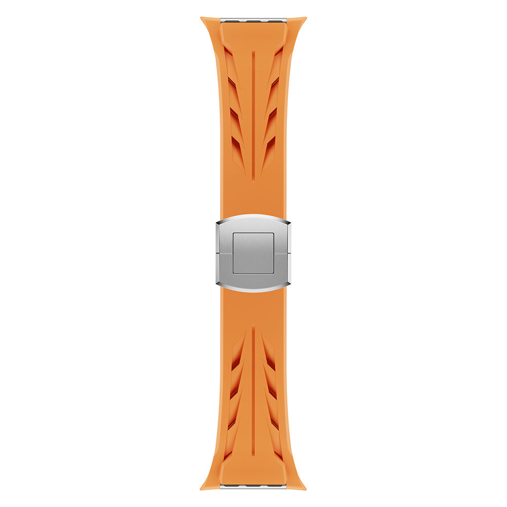 Apple Watch 10 46mm KRD-127 Metal Tokalı Silikon Kordon Beyaz