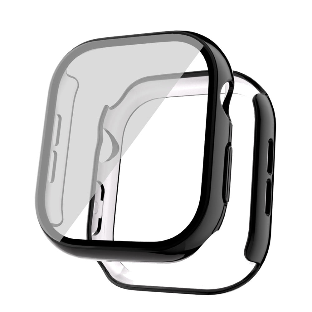 Apple Watch 10 46mm Sert PC Kasa Electroplatink Çerçeveli Ekran Koruyucu Zore Watch Gard 36 Şeffaf