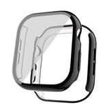 Apple Watch 10 46mm Sert PC Kasa Electroplatink Çerçeveli Ekran Koruyucu Zore Watch Gard 36 Şeffaf