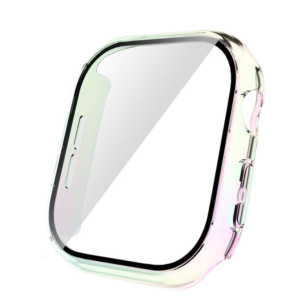 Apple Watch 10 46mm Sert PC Kasa Electroplatink Çerçeveli Ekran Koruyucu Zore Watch Gard 36 Gold