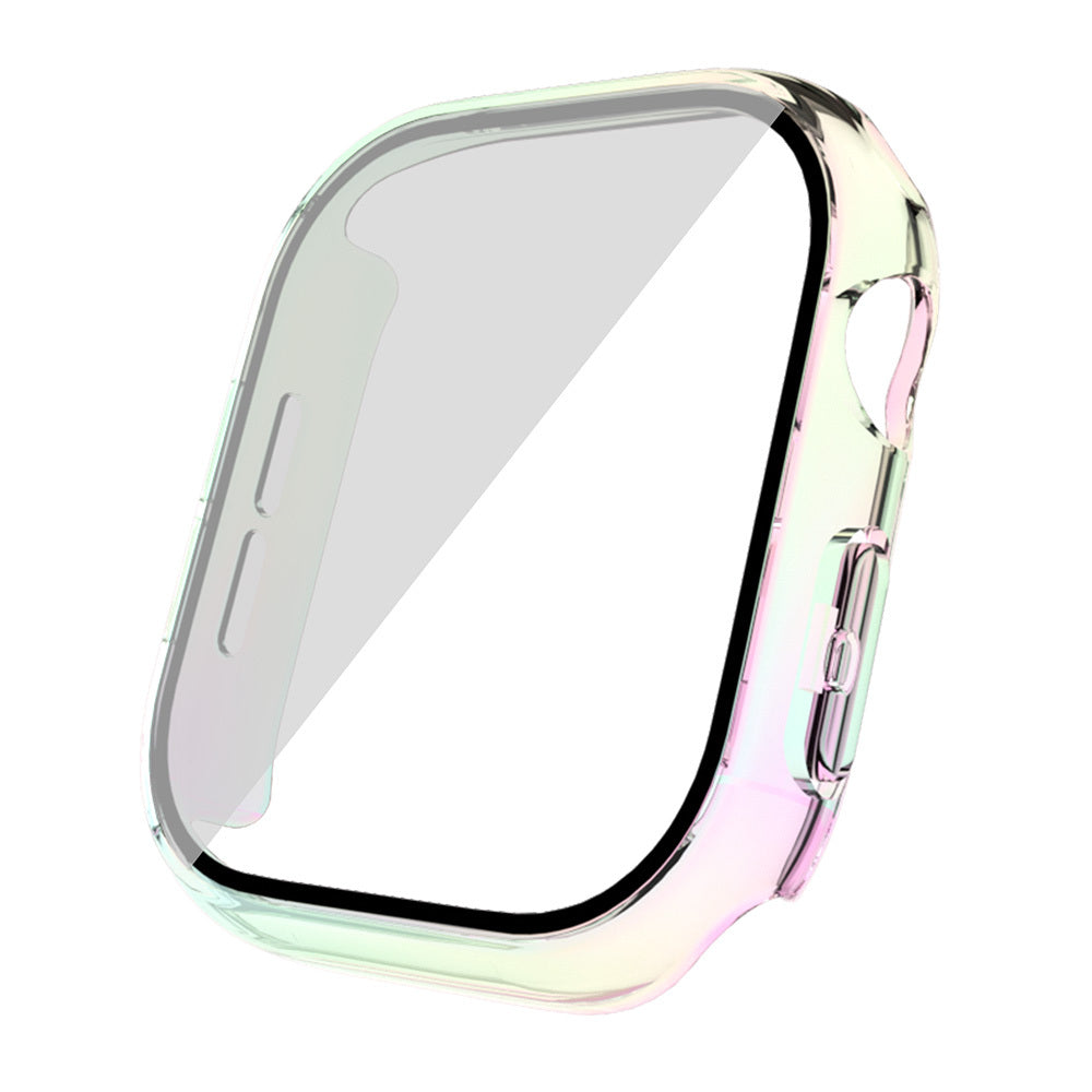 Apple Watch 10 46mm Sert PC Kasa Electroplatink Çerçeveli Ekran Koruyucu Zore Watch Gard 36 Siyah