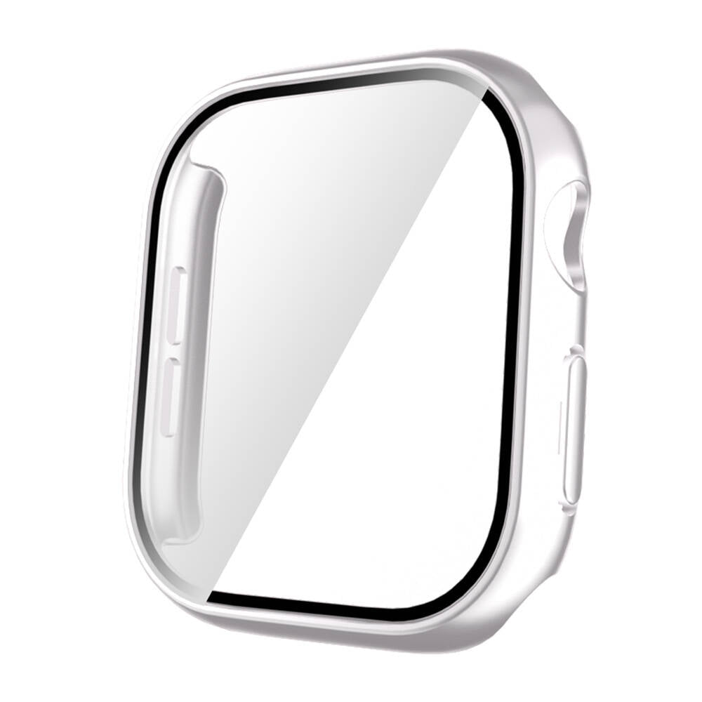 Apple Watch 10 46mm Sert PC Kasa ve Ekran Koruyucu Zore Watch Gard 35 Gümüş