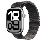 Apple Watch 10 46mm Zore KRD-100 Titanyum Hasır Kordon Siyah-Titanyum