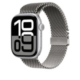 Apple Watch 10 46mm Zore KRD-100 Titanyum Hasır Kordon Titanyum-Gümüş