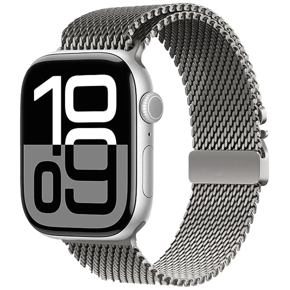 Apple Watch 10 46mm Zore KRD-121 Metal Hasır Kordon Starlight