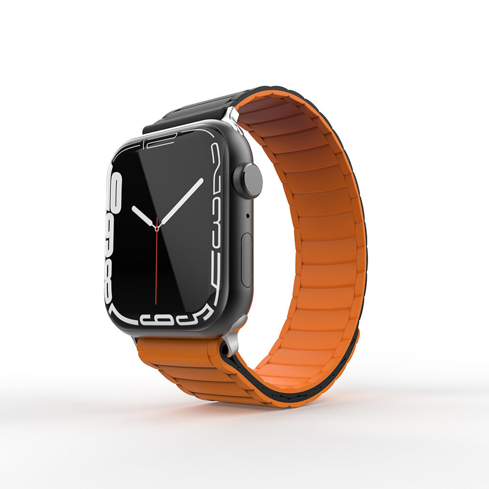 Apple Watch 10 46mm Zore KRD-122 Silikon Kordon Strap Kayış Kahverengi-Krem