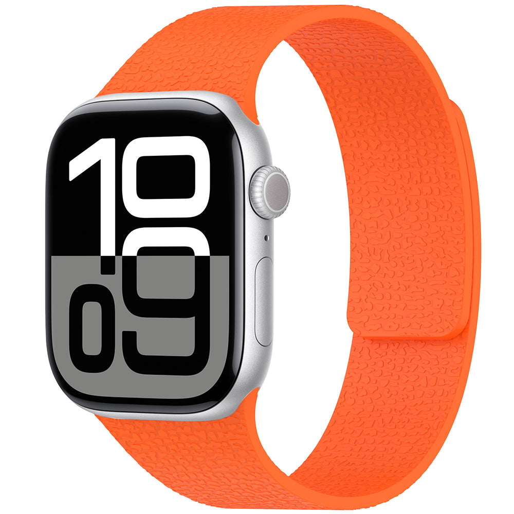 Apple Watch 10 46mm Zore KRD-136 Kabartma Desenli Silikon Kordon Turuncu