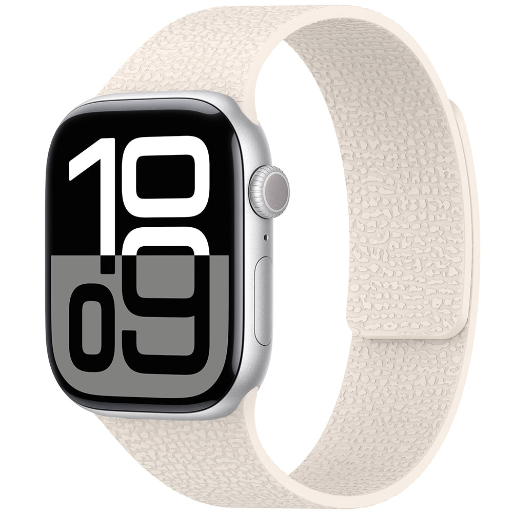 Apple Watch 10 46mm Zore KRD-136 Kabartma Desenli Silikon Kordon Starlight
