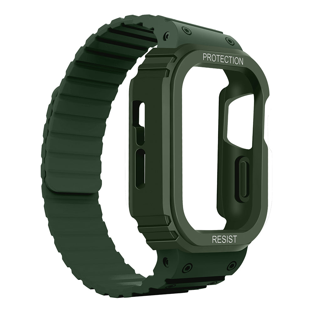 Apple Watch 10 46mm Zore KRD-142 Airbag Tasarımlı Kasa Koruyuculu Silikon Kordon Pembe
