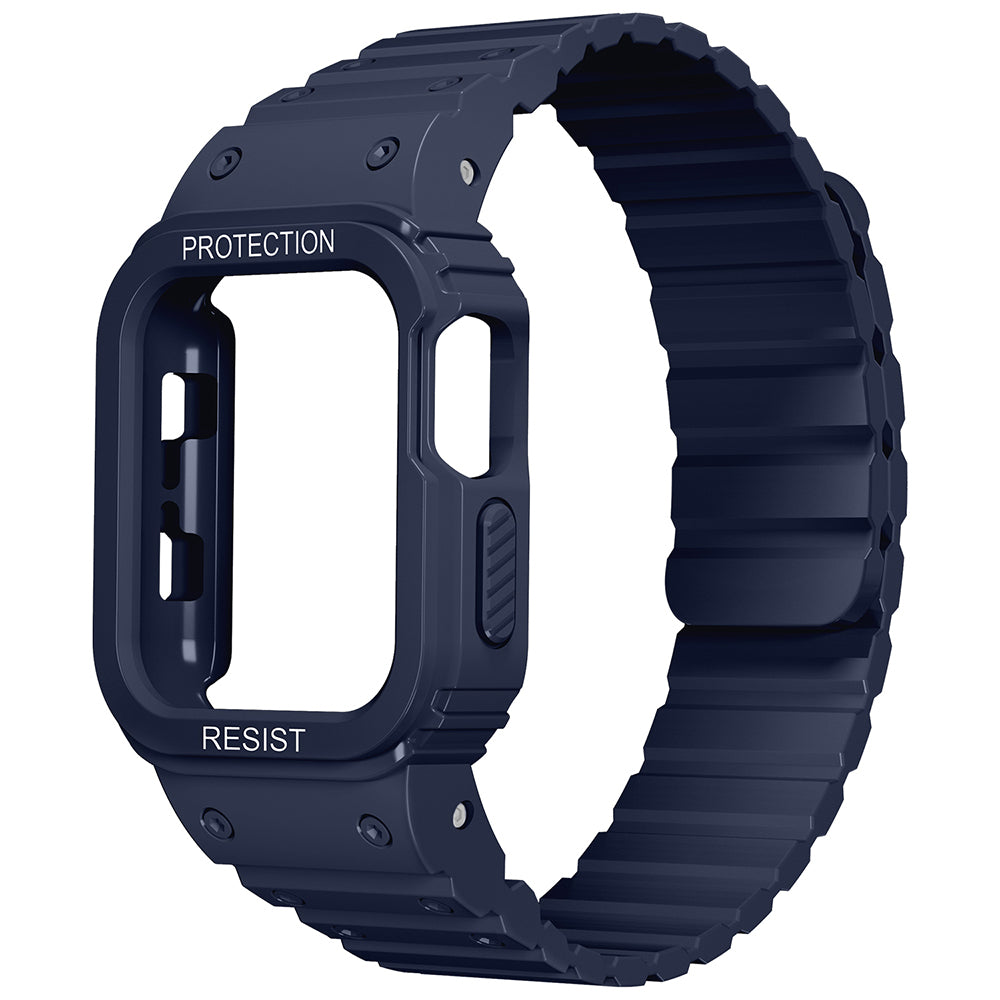 Apple Watch 10 46mm Zore KRD-142 Airbag Tasarımlı Kasa Koruyuculu Silikon Kordon Starlight