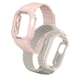 Apple Watch 10 46mm Zore KRD-142 Airbag Tasarımlı Kasa Koruyuculu Silikon Kordon Pembe