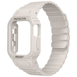 Apple Watch 10 46mm Zore KRD-142 Airbag Tasarımlı Kasa Koruyuculu Silikon Kordon Starlight