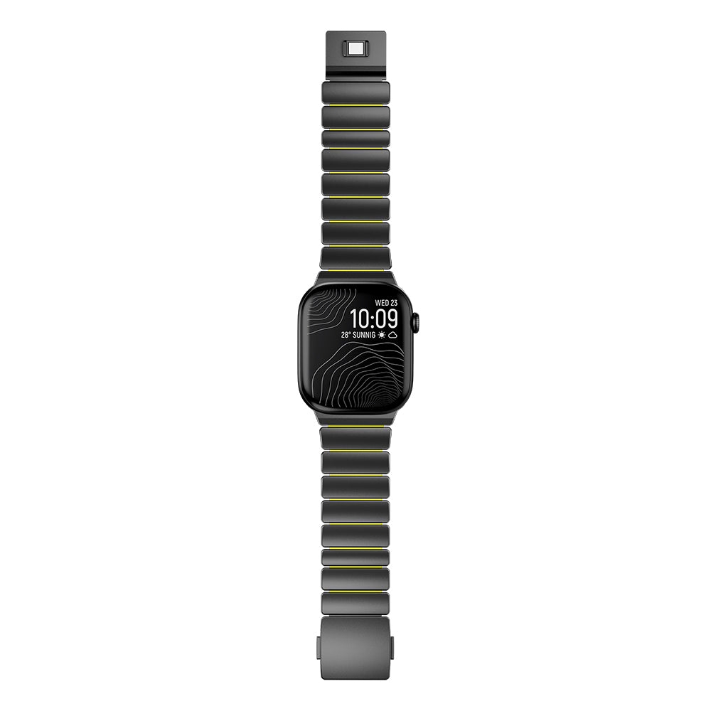 Apple Watch 10 46mm Zore KRD-149 Metal Silikon Kordon Siyah
