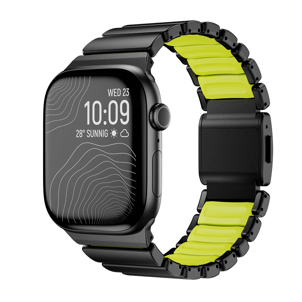 Apple Watch 10 46mm Zore KRD-149 Metal Silikon Kordon Siyah