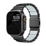 Apple Watch 10 46mm KRD-151 Metal Silikon Kordon Siyah-Mavi