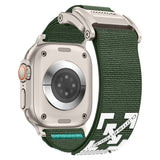Apple Watch 10 46mm KRD-154 Naylon Kumaş Hasır Örgülü Kordon Gri-Yeşil