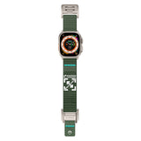 Apple Watch 10 46mm KRD-154 Naylon Kumaş Hasır Örgülü Kordon Gri-Yeşil