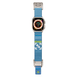 Apple Watch 10 46mm KRD-154 Naylon Kumaş Hasır Örgülü Kordon Gri-Mavi