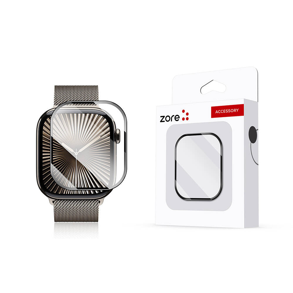 Apple Watch 10 46mm Zore PMMA Pet Saat Ekran Koruyucu Siyah