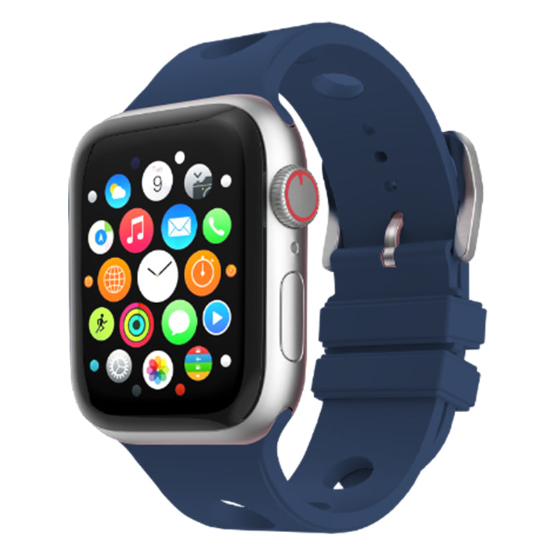 Apple Watch 38mm Delikli Tasarım Zore KRD-147 Silikon Kordon Beyaz