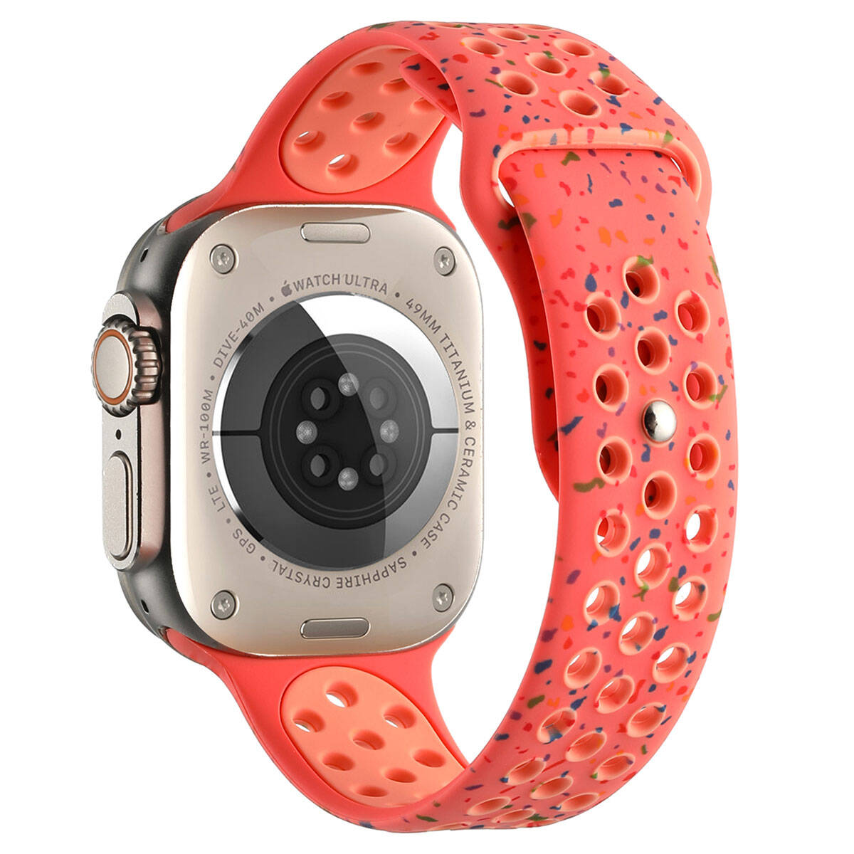 Apple Watch 38mm Kordon Yeni Seri 2023 KRD-02 Silikon Strap Kayış Krem
