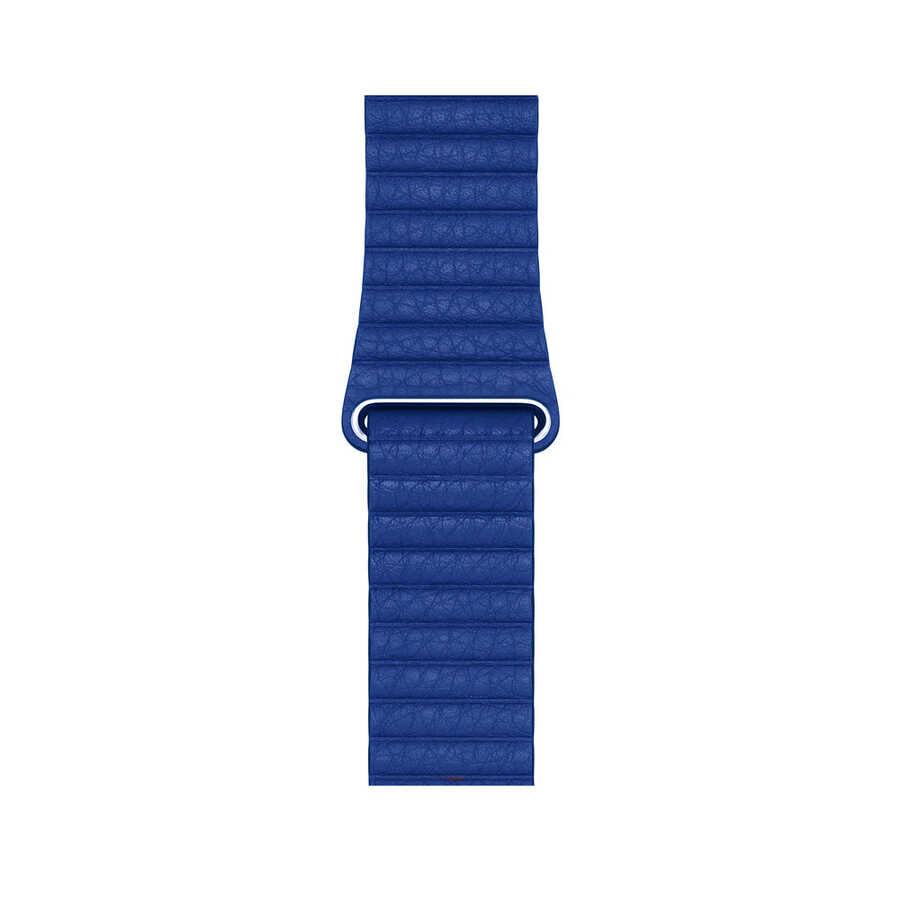 Apple Watch 38mm KRD-09 Deri Lop Kordon Mavi