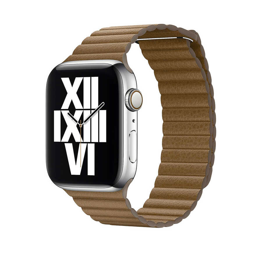 Apple Watch 38mm KRD-09 Deri Lop Kordon Kahverengi