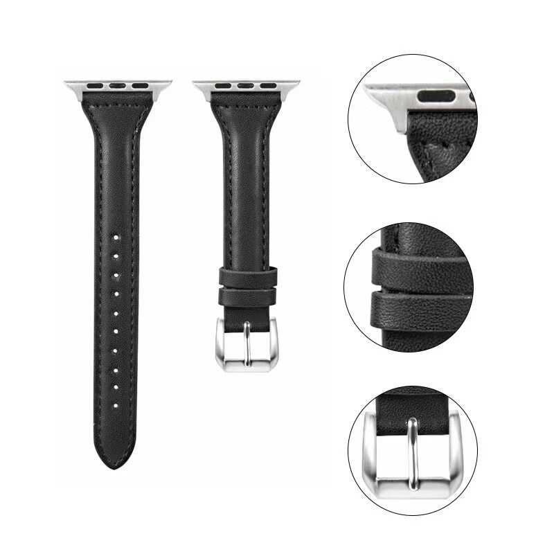Apple Watch 38mm KRD-28 Deri Kordon Beyaz