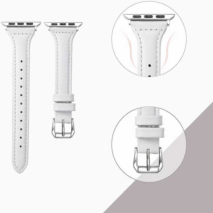 Apple Watch 38mm KRD-28 Deri Kordon Beyaz