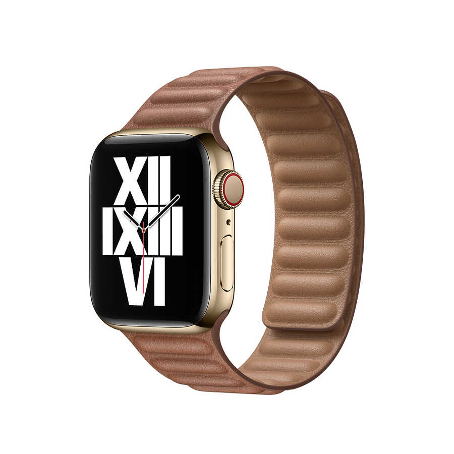 Apple Watch 38mm KRD-34 Deri Kordon Koyu Turuncu