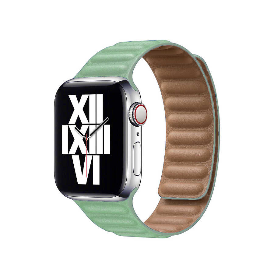 Apple Watch 38mm KRD-34 Deri Kordon Açık Yeşil