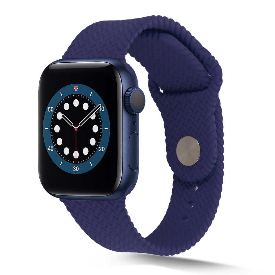 Apple Watch 38mm KRD-37 Silikon Kordon Lacivert