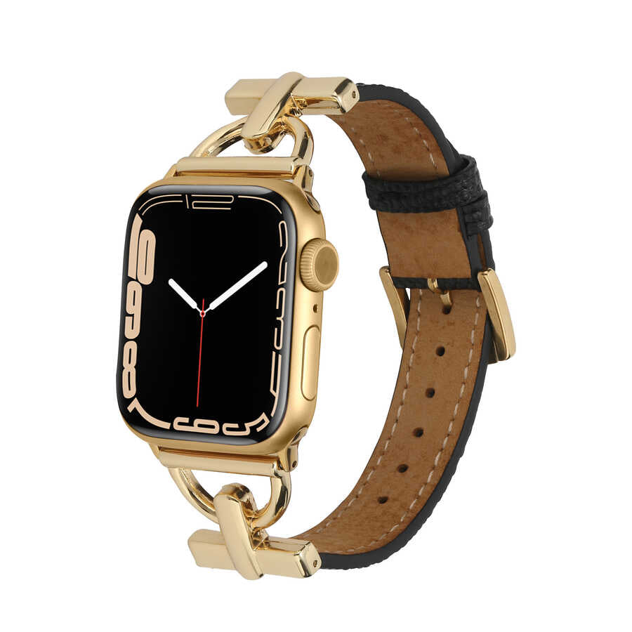 Apple Watch 38mm KRD-53 Deri Kordon Kahverengi