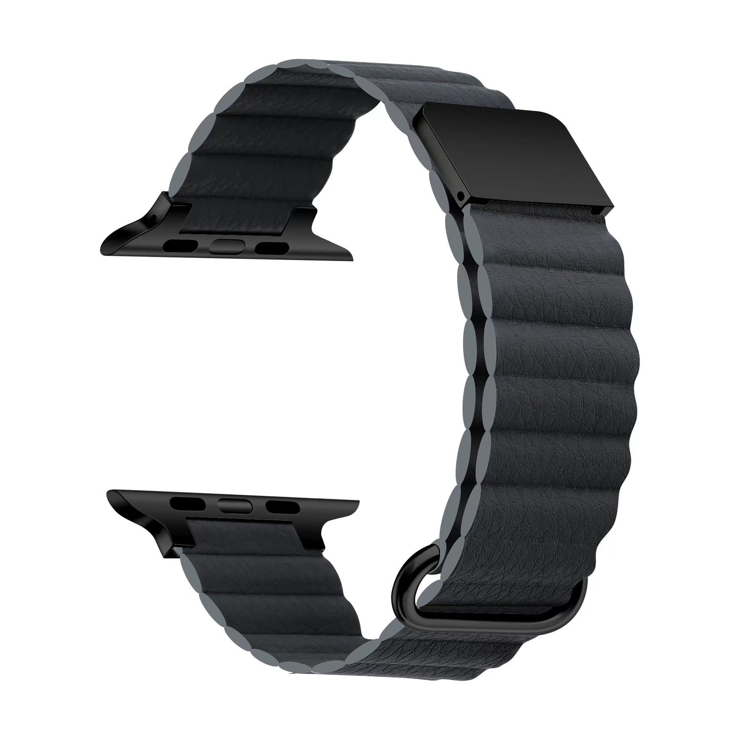 Apple Watch 38mm KRD-78 PU Deri Kordon Strap Kayış Koyu Gri