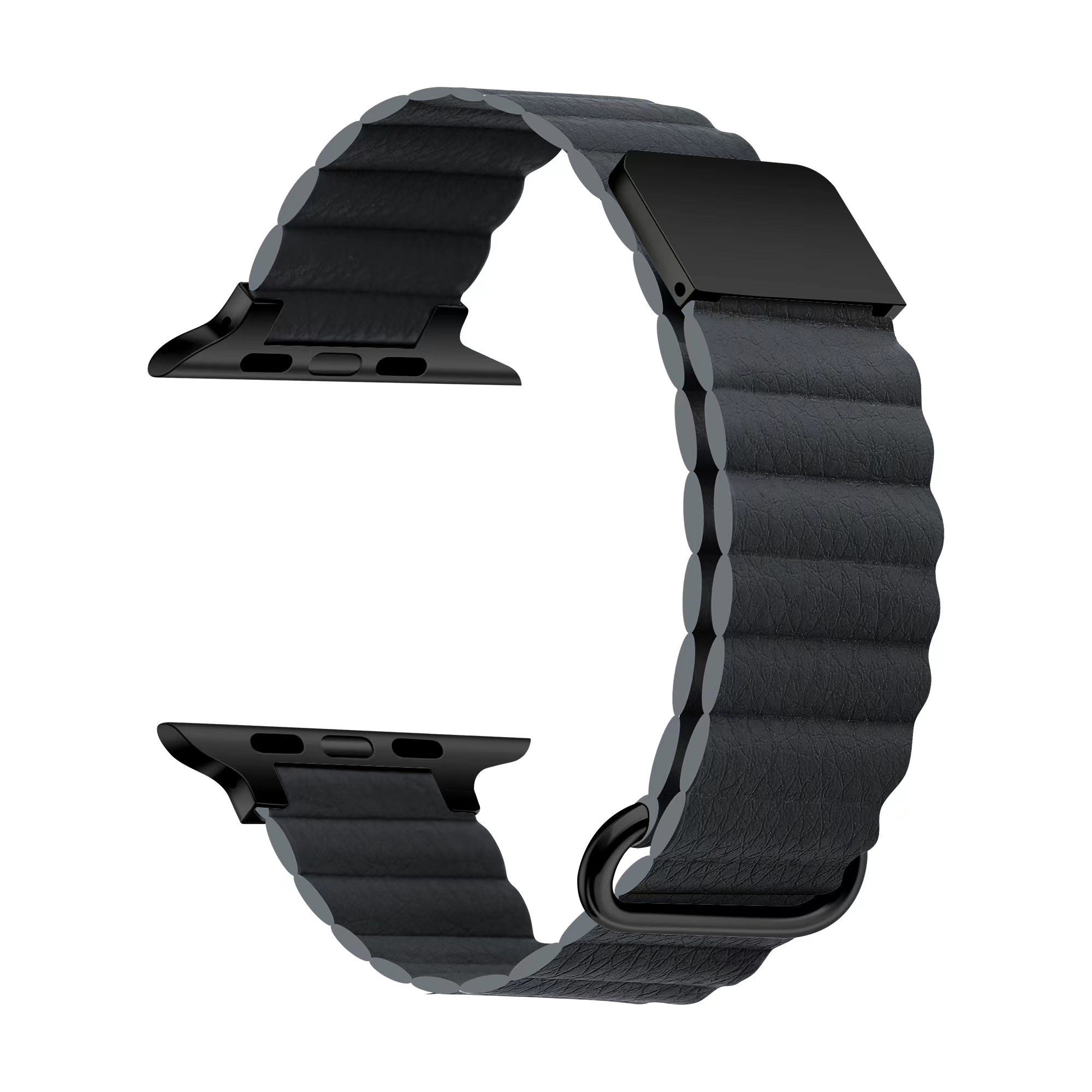 Apple Watch 38mm KRD-78 PU Deri Kordon Strap Kayış Koyu Gri