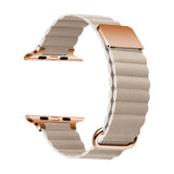 Apple Watch 38mm KRD-78 PU Deri Kordon Strap Kayış Krem