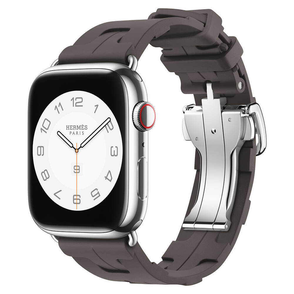 Apple Watch 38mm Spor Görünümlü Zore KRD-94 Silikon Kordon Haki