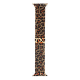 Apple Watch 38mm Zore KRD-01 Leopar Desenli Metal Kordon Sarı-Leopar